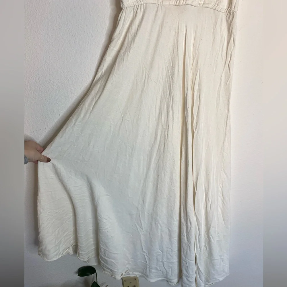 Cloud Hunter Co. White V Neck Plunge Flutter Sleeve Midi Maxi Dress XS